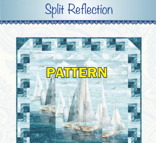 Split Reflection 28" Panel Frame Quilt Pattern, Bound to Be Quilting BTBQ569 PTN3591, Panel Frame Square Lap Throw Quilt Pattern