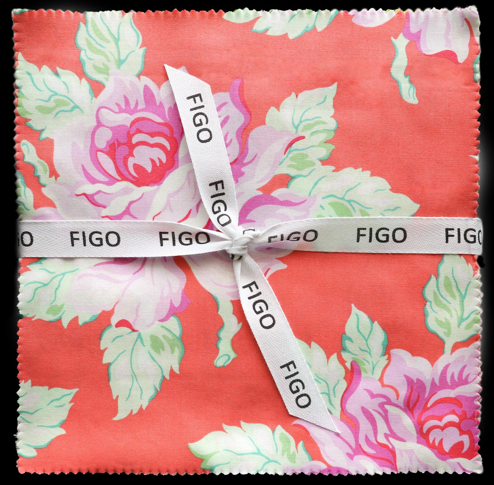 Daisy Crush Tiles, Figo TDAISY42-10, 10" Precut Pink Orange Green Teal Floral Layer Cake Fabric Squares, Heather Bailey