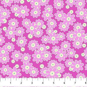 Daisy Crush Tiles, Figo TDAISY42-10, 10" Precut Pink Orange Green Teal Floral Layer Cake Fabric Squares, Heather Bailey