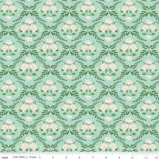 Correspondence 5" Stacker, Riley Blake 5-17560-42, 5" Precut Blue Green Pink Floral Fabric Squares, Beverly McCullough