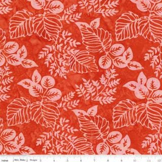 Expressions Batiks Poppy Seeds 5" Stacker, Riley Blake 5-23595-42, 5" Precut Pink Orange Teal Brown Batik Fabric Squares
