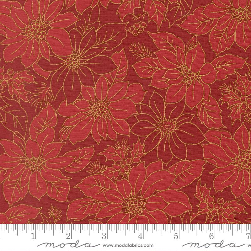 Merry Manor 2025 Metallic 5" Charm Pack, Moda 33860PPM, 5" Precut Traditional Christmas Xmas Charm Pack Fabric Squares