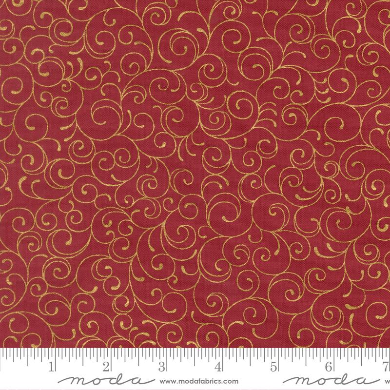 Merry Manor 2025 Metallic 5" Charm Pack, Moda 33860PPM, 5" Precut Traditional Christmas Xmas Charm Pack Fabric Squares