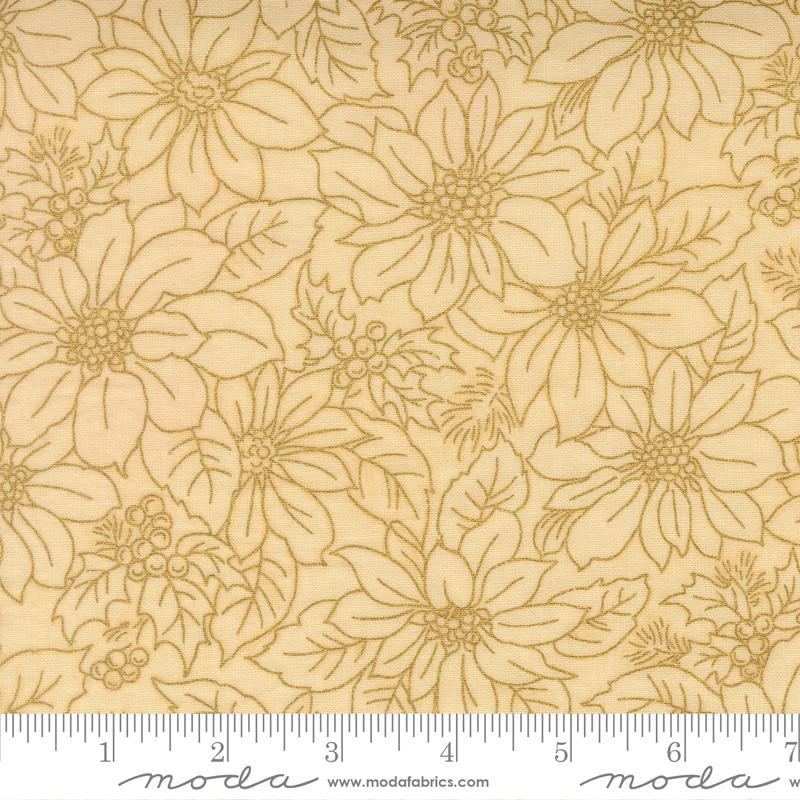 Merry Manor Metallic 2.5" Jelly Roll, Moda 33860JRM, 2.5" Precut Gold Metallic Traditional Christmas Xmas Jelly Roll Fabric Strips