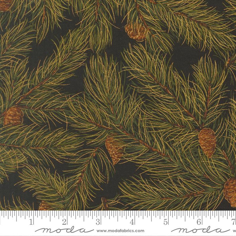 Merry Manor Metallic 2.5" Jelly Roll, Moda 33860JRM, 2.5" Precut Gold Metallic Traditional Christmas Xmas Jelly Roll Fabric Strips
