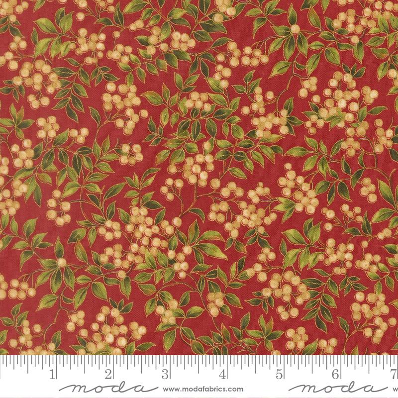 Merry Manor Metallic 2.5" Jelly Roll, Moda 33860JRM, 2.5" Precut Gold Metallic Traditional Christmas Xmas Jelly Roll Fabric Strips