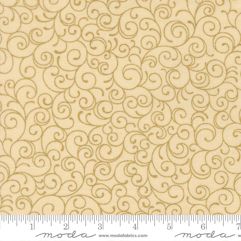 Merry Manor Metallic 2.5" Jelly Roll, Moda 33860JRM, 2.5" Precut Gold Metallic Traditional Christmas Xmas Jelly Roll Fabric Strips