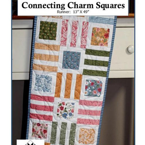 Connecting Charm Squares Table Runner Pattern, Creek Side Stitches CSS208, Charm Pack Friendly Easy Table Topper Quilt Pattern