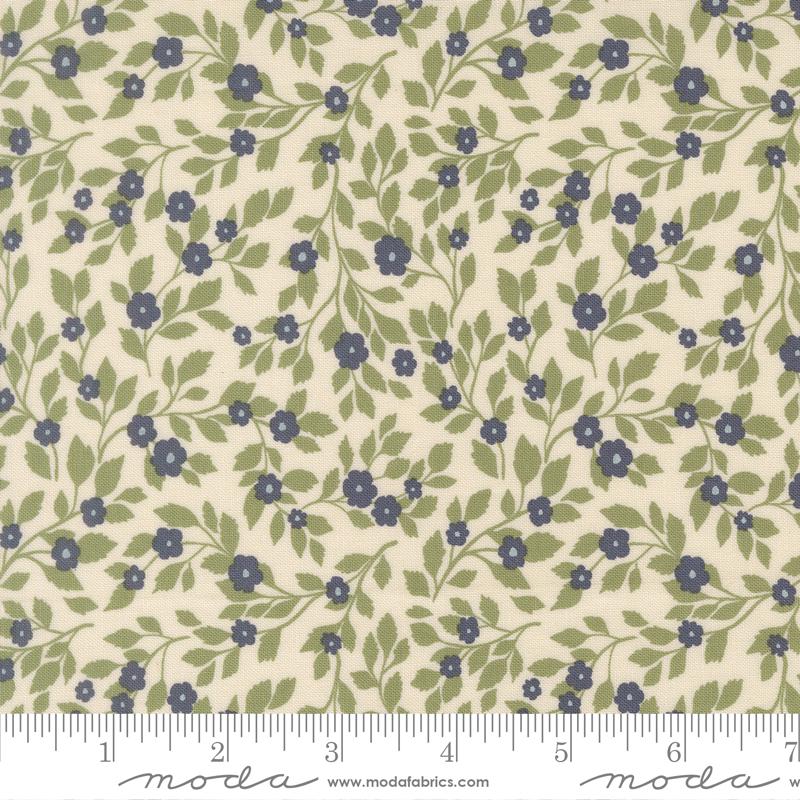 True Love 5" Charm Pack, Moda 5260PP, 5" Precut Blue Green Tan Floral Fabric Squares, Lella Boutique
