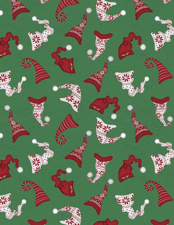 Snowy Gnomies 5 Karat Crystals, Wilmington Prints 897-508, Precut 5" Christmas Gnomes Fabric Squares Charm Pack