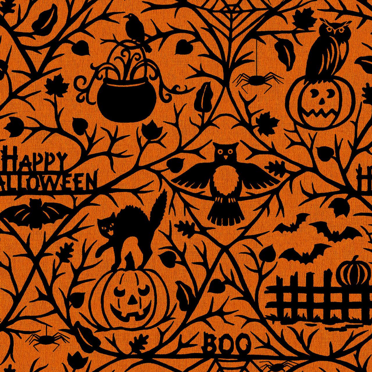 Pumpkin Grove 5" Charm Pack, Maywood Studio CP-MASPUGR, 5" Precut Orange Black Taupe Cream Halloween Fabric Squares