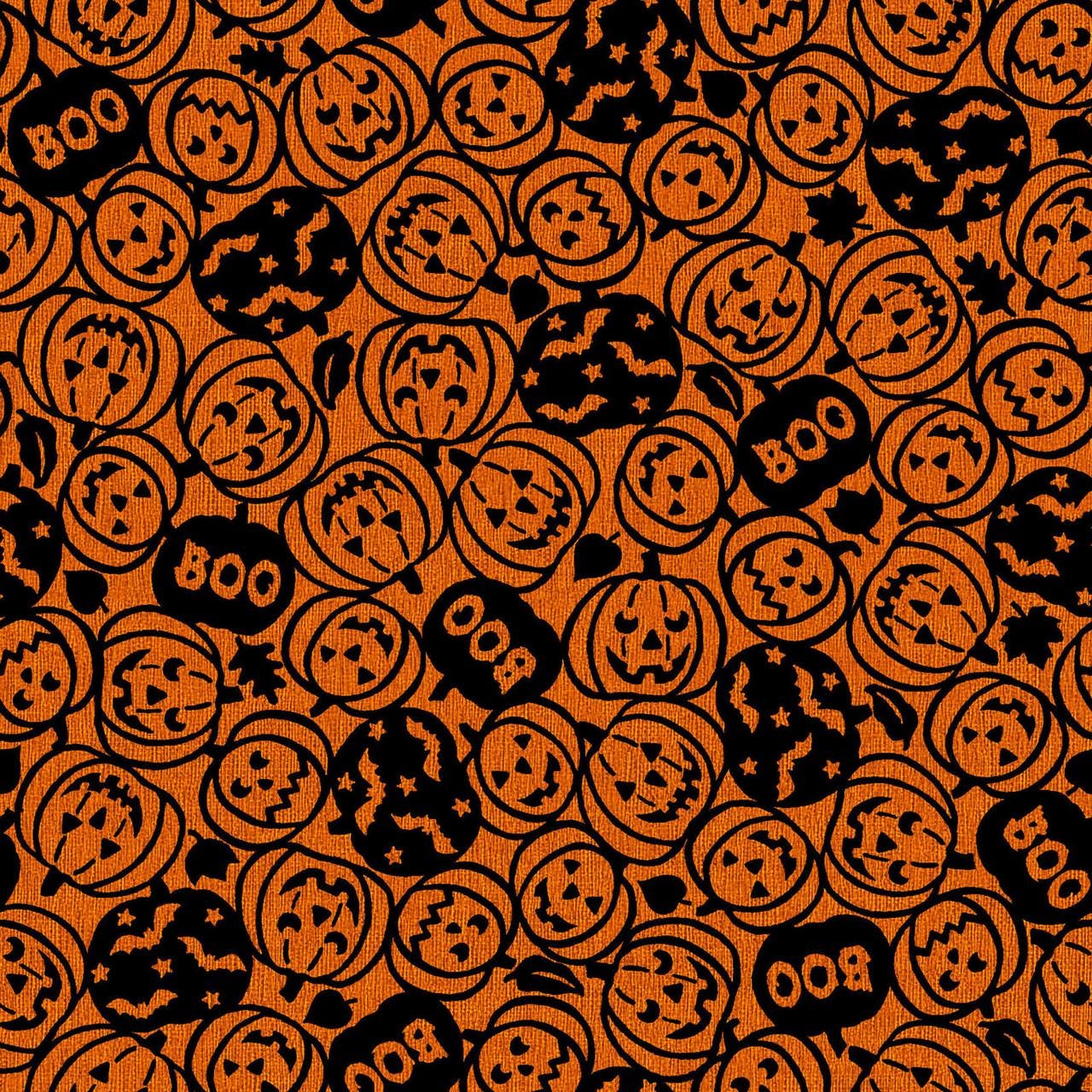Pumpkin Grove 5" Charm Pack, Maywood Studio CP-MASPUGR, 5" Precut Orange Black Taupe Cream Halloween Fabric Squares