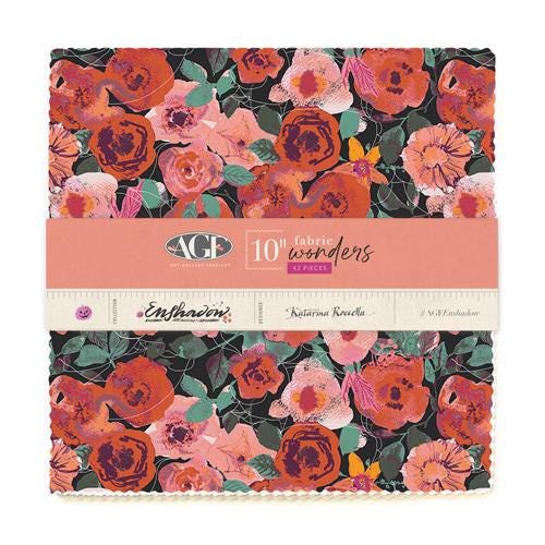 Enshadow 10" Fabric Wonders Squares, Art Gallery Fabrics 10W-ENW, AGF Studio 10" Precut Halloween Layer Cake Fabric Squares, Roccella