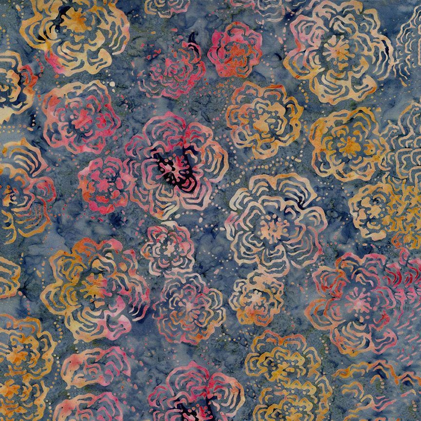 Tonga Riverside Batik 10" Squares, Timeless Treasures Tonga Treats Ember, 10" Precut Navy Blue Beige Batik Layer Cake Squares