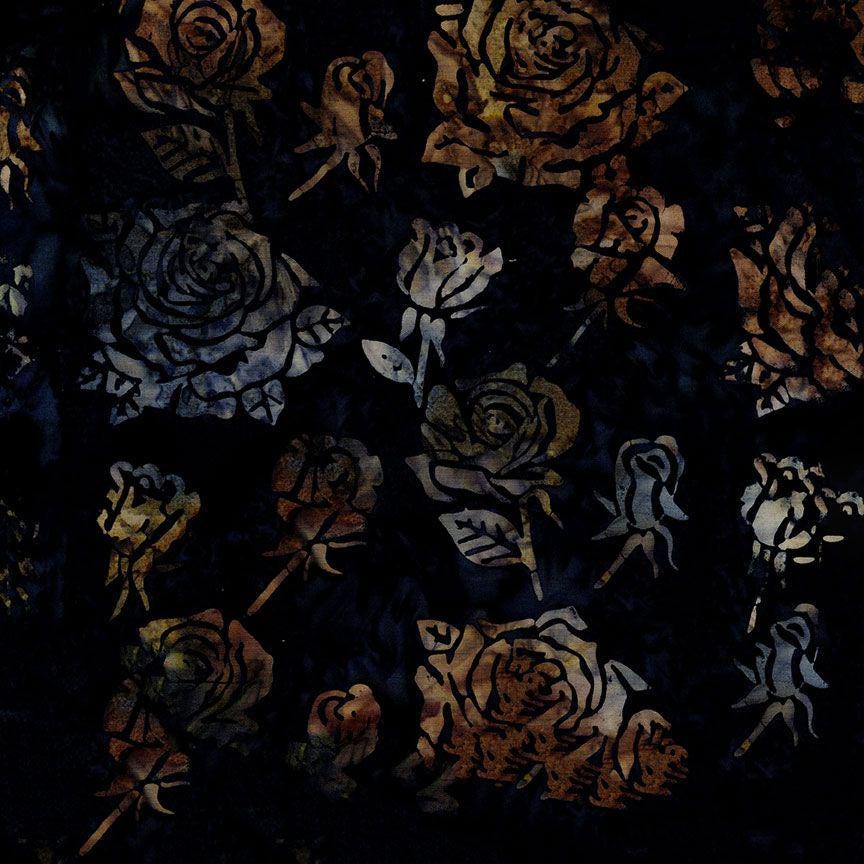 Tonga Riverside Batik 10" Squares, Timeless Treasures Tonga Treats Ember, 10" Precut Navy Blue Beige Batik Layer Cake Squares