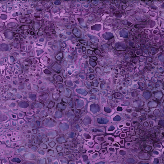 Fossil Finesse - Purple Batik Fabric, Island Batik 112521410 Iron Pyrite, Purple Tonal Texture Cotton Fabric, By the Yard