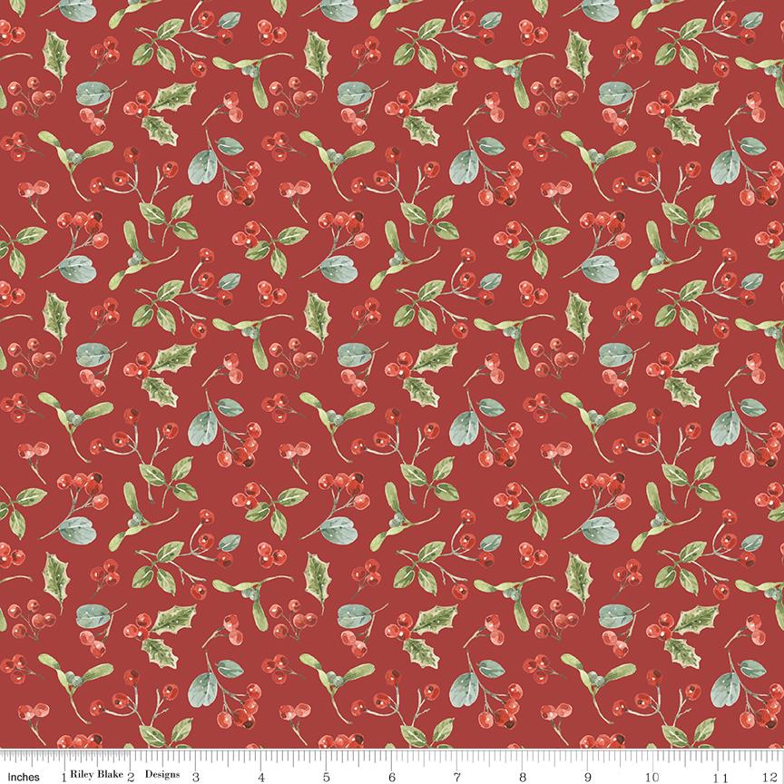 Holiday Spirit 10" Stacker, Riley Blake 10-17460-42, Watercolor Traditional Christmas Xmas Quilt Fabric Squares, Lisa Audit
