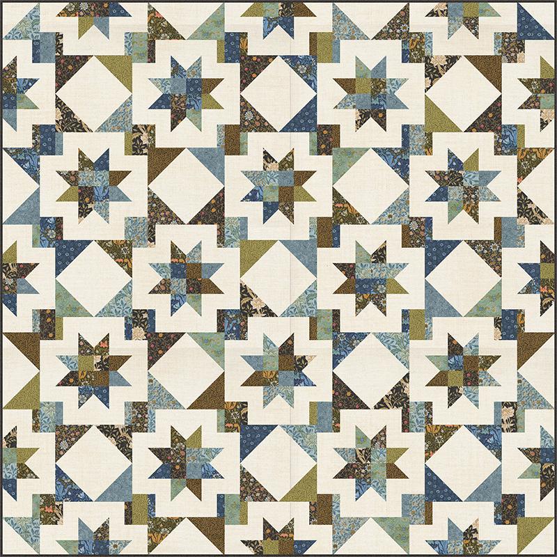 Early Hours Quilt Pattern, Modernly Morgan MM023, Fat Quarter FQ Friendly Baby Throw Queen Bed Star Quilt Pattern, Morgan McCollough
