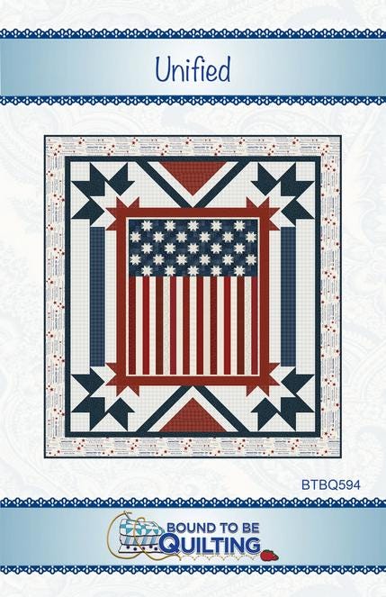 Unified Panel Frame Quilt Pattern, Bound to Be Quilting BTBQ594, 36" Panel Friendly Star Frame Throw Quilt Pattern