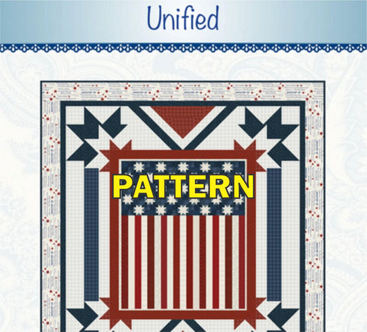 Unified Panel Frame Quilt Pattern, Bound to Be Quilting BTBQ594, 36" Panel Friendly Star Frame Throw Quilt Pattern