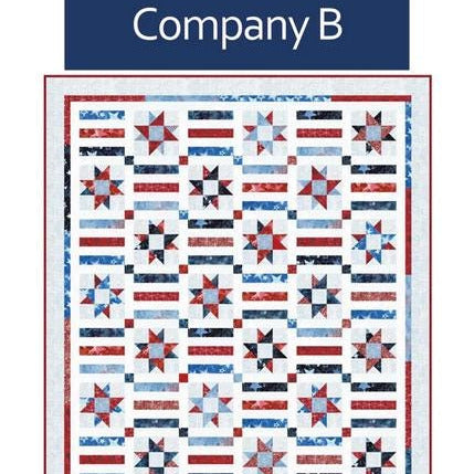 Company B Quilt Pattern, Quilt Boss QBOSS-6247, Yardage Friendly Stars Stripes Patriotic Throw Quilt Pattern, QOV FOH Pattern