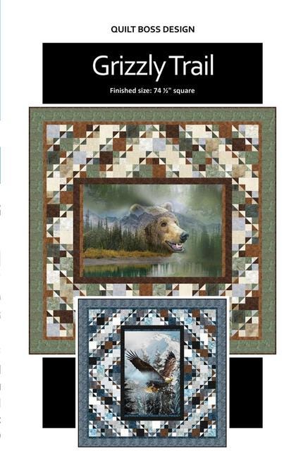 Grizzly Trail Horizontal or Vertical Panel Frame Quilt Pattern, Quilt Boss QBOSS-3951, Square Panel Friendly Throw Quilt Pattern