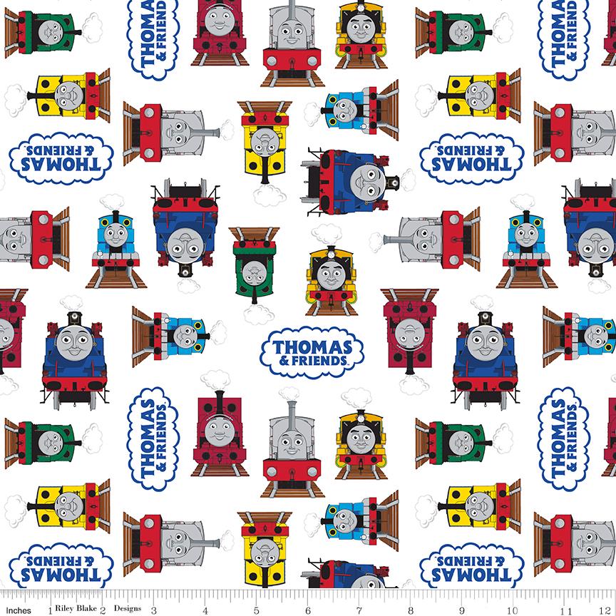 Thomas and Friends All Aboard 18 Fat Quarter Bundle, Riley Blake FQ-11000-18, Precut 18 x 22 Thomas Tank Engine Fabric Bundle
