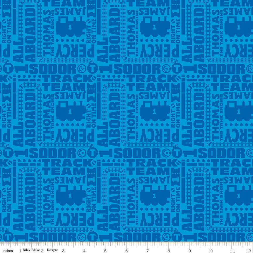 Thomas and Friends All Aboard 18 Fat Quarter Bundle, Riley Blake FQ-11000-18, Precut 18 x 22 Thomas Tank Engine Fabric Bundle