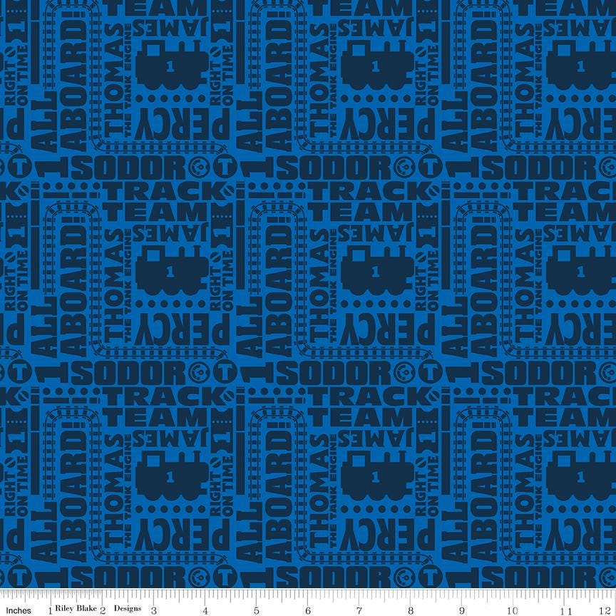 Thomas and Friends All Aboard 18 Fat Quarter Bundle, Riley Blake FQ-11000-18, Precut 18 x 22 Thomas Tank Engine Fabric Bundle