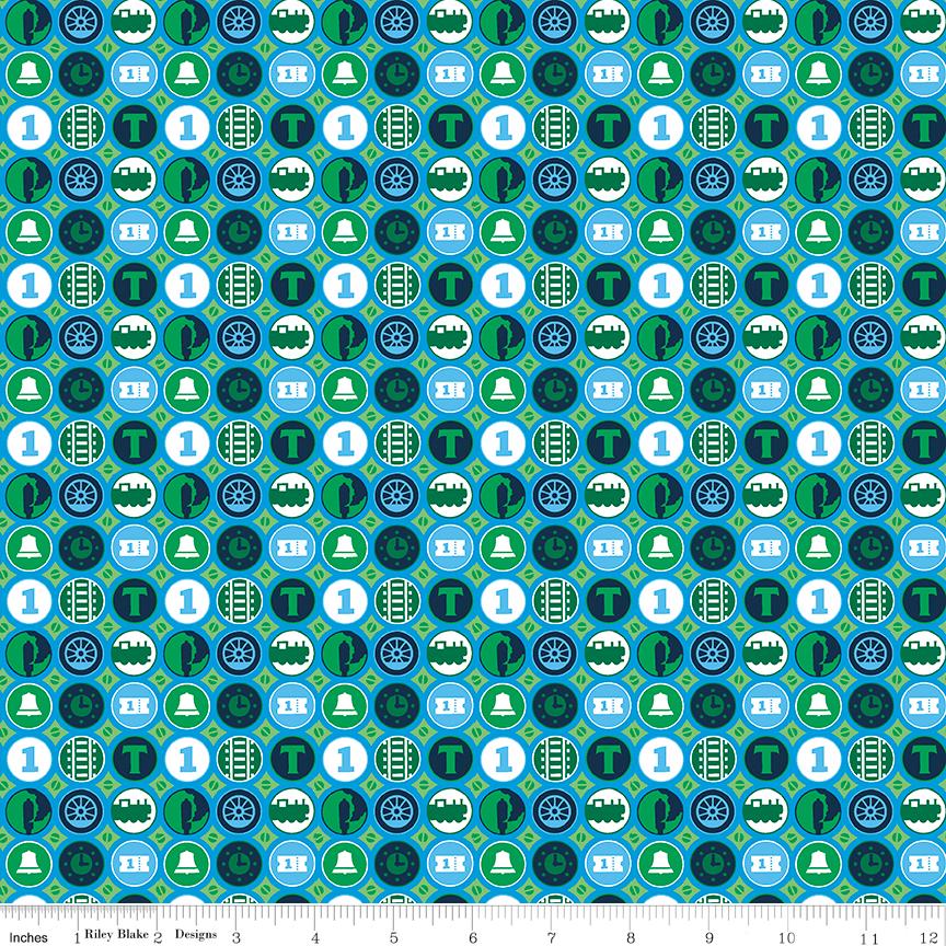 Thomas and Friends All Aboard 18 Fat Quarter Bundle, Riley Blake FQ-11000-18, Precut 18 x 22 Thomas Tank Engine Fabric Bundle