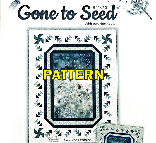 Gone to Seed Panel Frame Quilt PATTERN, Dragonfly's Quilting DQDS1047 PTN3618, Panel Yardage Friendly Panel Frame Lap Throw Quilt Pattern