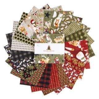 Northern Christmas 5" Stacker, Riley Blake 5-17830-42, Whimsical Snowmen Animals Christmas Xmas Quilt Fabric Squares, Teresa Kogut