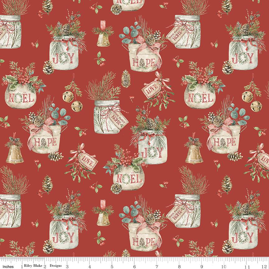 Holiday Spirit 5" Stacker, Riley Blake 5-17460-42, 5" Precut Traditional Christmas Xmas Charm Pack Fabric Squares, Lisa Audit