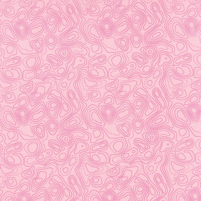 Flow Charm Pack OOP, Moda 1590PP, 5" Precut Modern Contemporary Pink Green Gray Blue Orange Geometric Charm Pack Fabric Squares, Zen Chic