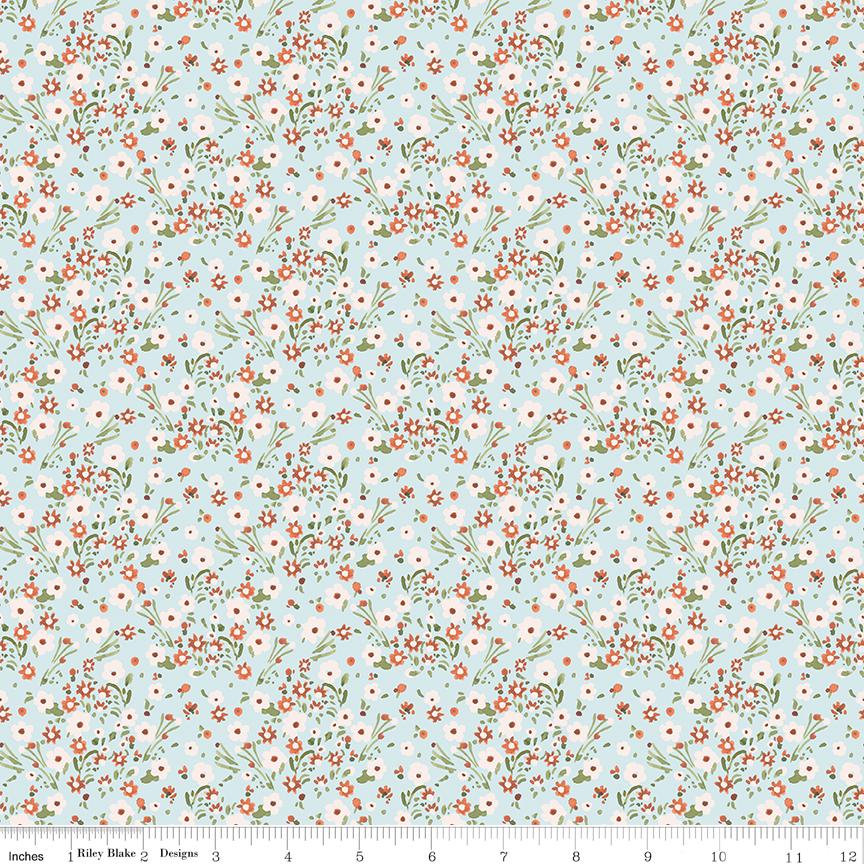 Sketchbook 10" Stacker, Riley Blake 10-17520-42, 10" Precut Pink Blue Yellow Coral Floral Fabric Squares, Lisa Audit