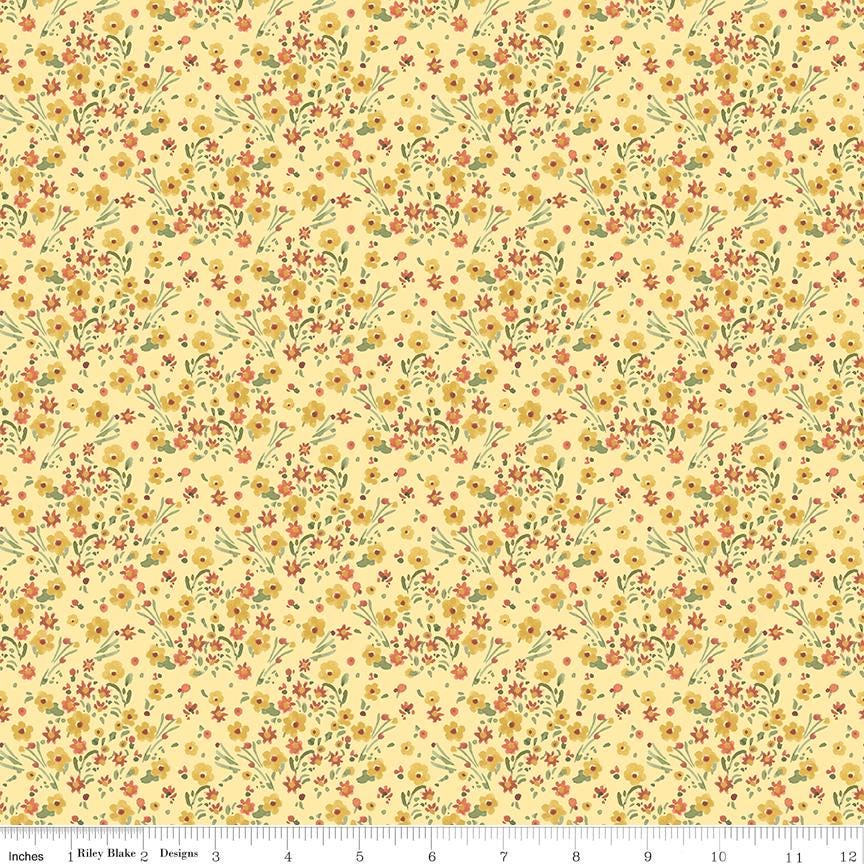 Sketchbook 10" Stacker, Riley Blake 10-17520-42, 10" Precut Pink Blue Yellow Coral Floral Fabric Squares, Lisa Audit