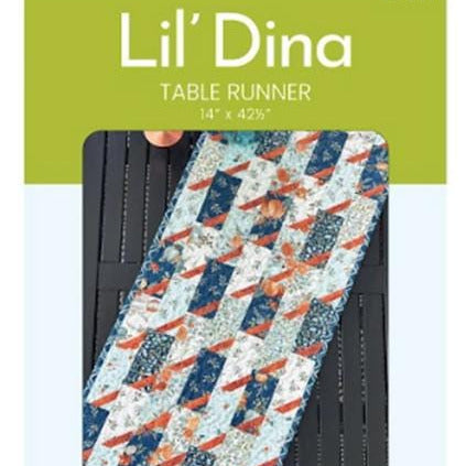 Lil' Dina Table Runner Quilt Pattern, GE Designs Ge-244, Charm Pack Fat 12s Friendly Table Runner Topper Quilt Pattern, Stripology Ruler