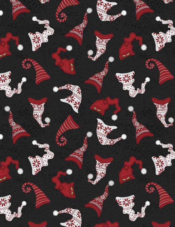 Snowy Gnomies 5 Karat Crystals, Wilmington Prints 897-508, Precut 5" Christmas Gnomes Fabric Squares Charm Pack