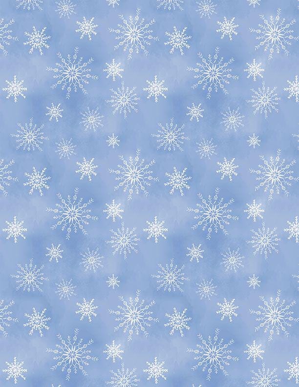Let It Snow Man 5 Karat Crystals, Wilmington Prints 899-508, Precut 5" Blue White Gray Christmas Winter Snowman Fabric Squares Charm Pack