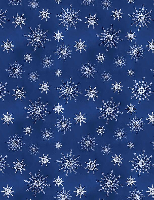 Let It Snow Man 5 Karat Crystals, Wilmington Prints 899-508, Precut 5" Blue White Gray Christmas Winter Snowman Fabric Squares Charm Pack