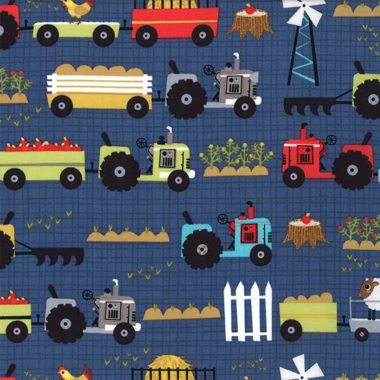Oink A Doodle Moo 5" Charm Pack OOP, Moda 30520PP, Precut 5" Farm Animals Barnyard Juvenile Primary Colors Fabric, Jenn Ski