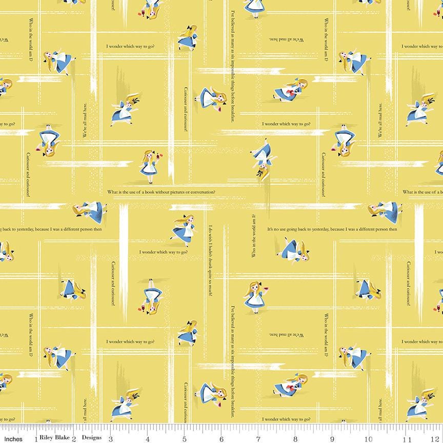 Down the Rabbit Hole 5" Stacker, Riley Blake 5-12940-42, 5" Precut Alice in Wonderland Fairy Tale Charm Pack Fabric Squares, Jill Howarth