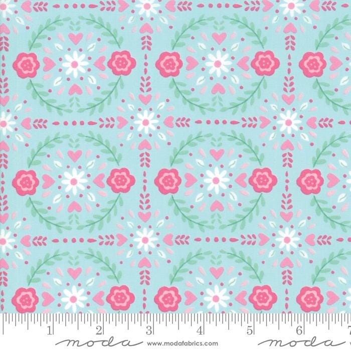 Llama Love 5" Charm Pack OOP, Moda 19920PP, 5" Precut Pink Blue Llama Fabric Squares, Valentine's Day Charm Pack Fabric, Deb Strain