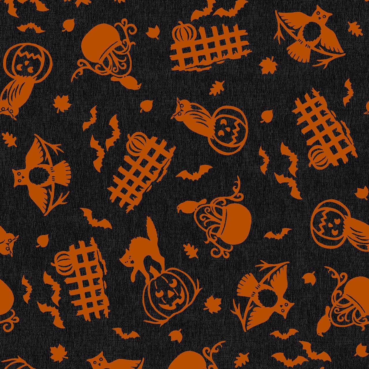 Pumpkin Grove 5" Charm Pack, Maywood Studio CP-MASPUGR, 5" Precut Orange Black Taupe Cream Halloween Fabric Squares