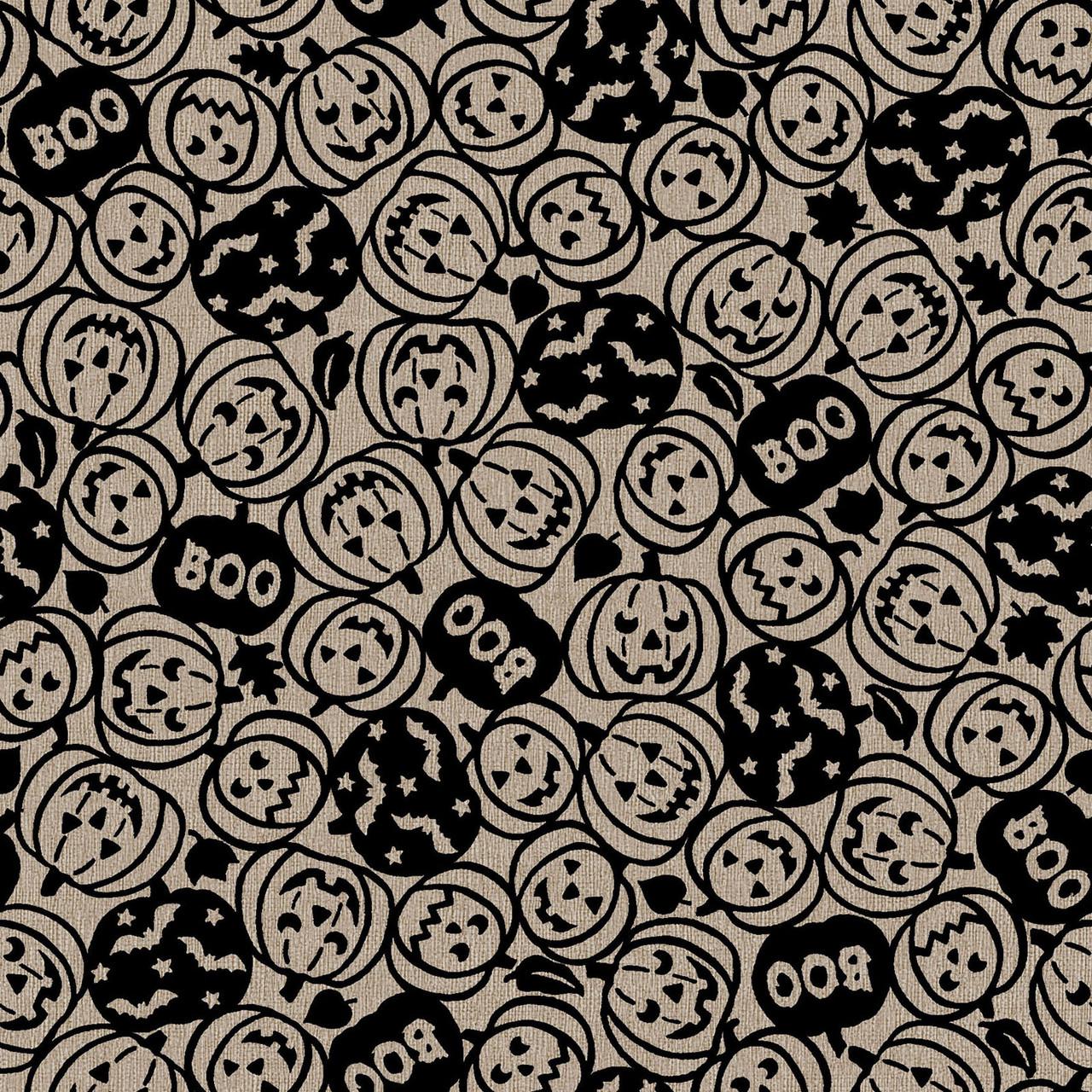 Pumpkin Grove 5" Charm Pack, Maywood Studio CP-MASPUGR, 5" Precut Orange Black Taupe Cream Halloween Fabric Squares