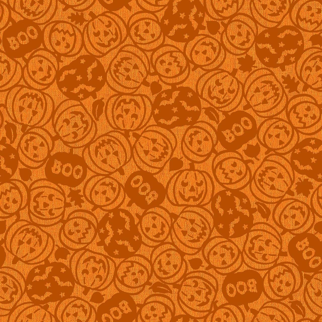Pumpkin Grove 5" Charm Pack, Maywood Studio CP-MASPUGR, 5" Precut Orange Black Taupe Cream Halloween Fabric Squares