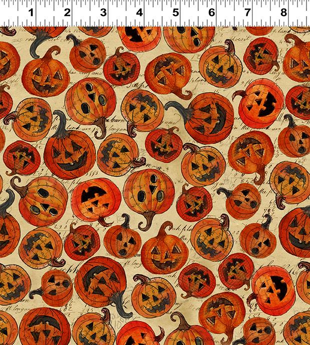 Emerald Hollow 20 Fat Quarters Halloween Fabric Bundle, Clothworks FQ0551, Cotton Halloween Quilt Fabric, Sue Zipkin