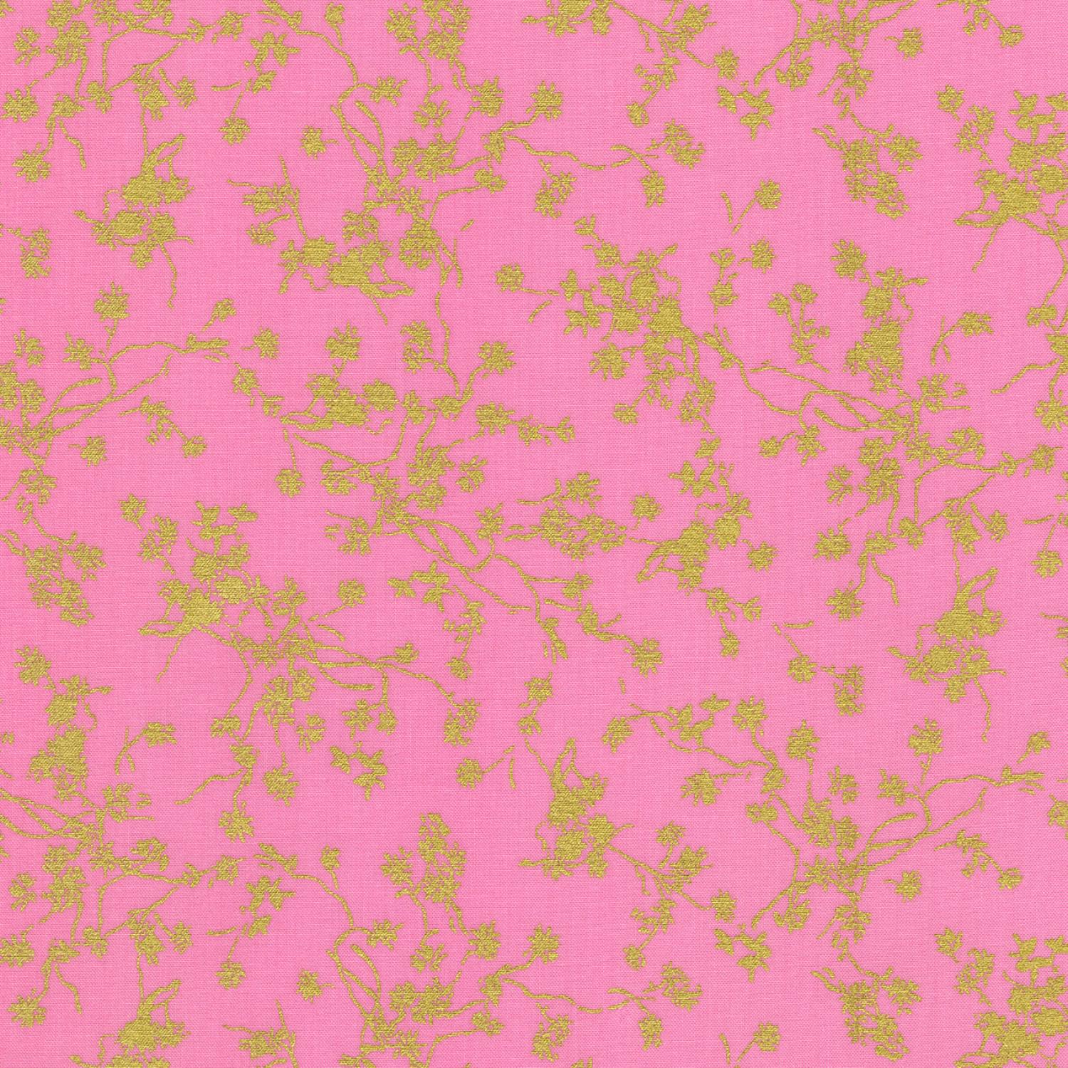 Rosette 10" Squares, Robert Kaufman TEN-1116-42, Precut 10" Red Pink Black Gray Metallic Gold Modern Floral Fabric Squares