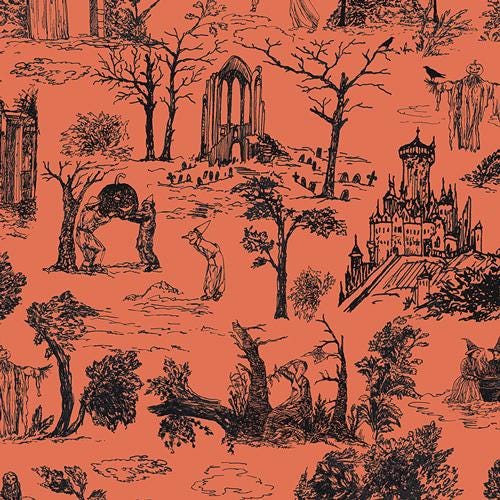 Enshadow 10" Fabric Wonders Squares, Art Gallery Fabrics 10W-ENW, AGF Studio 10" Precut Halloween Layer Cake Fabric Squares, Roccella