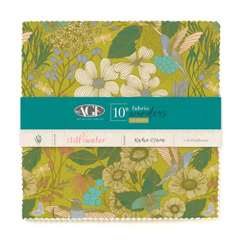Stillwater 10" Fabric Wonders Squares, Art Gallery Fabrics 10W-STW, AGF Studio 10" Precut Lake Life Themed Layer Cake Fabric Squares, O'Shea